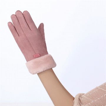 冬季保暖絨毛手套-粉色 _廠商直送