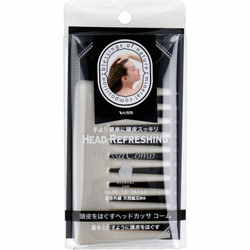 【VESS】日本製 天然礦石按摩梳 天然礦石寬齒梳(頭皮護理、頭皮舒壓、頭皮梳)