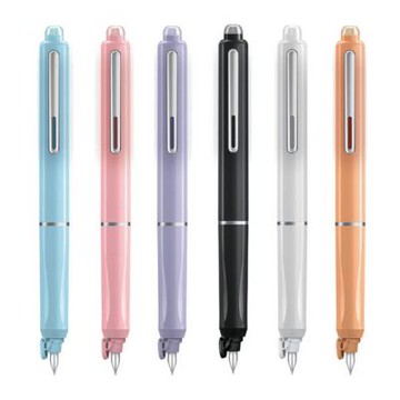 【SKB 文明】按動 鋼筆  EF尖  筆桿 顏色隨機  / 支 W-784(附藍色卡水)