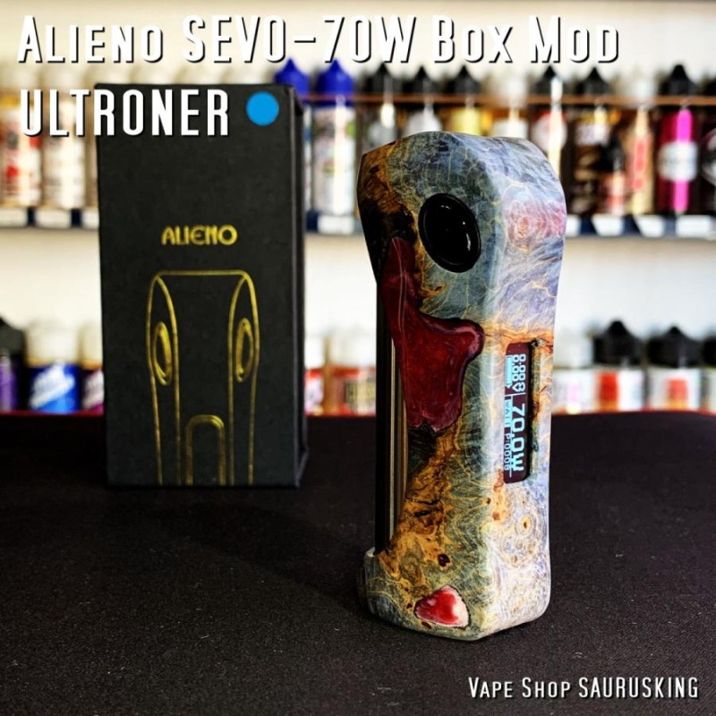 ULTRONER Alieno SEVO-70w Box Mod [Blue] Stabilized Wood 01