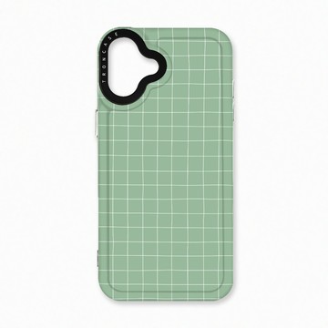 iPhone 16 Plus 殼 TRON IPhone 16 PLUS 手繪簡約方格紋A款 太空殼 透黑款 手機殼