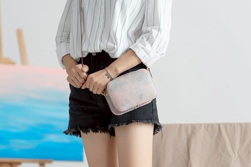 【切線派】手工真皮小馒头单肩斜挎包女士手拿包迷你小方包迷彩红