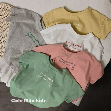 🎀biubiu童裝🎀夏季新款男女中小兒童裝薄款純棉T恤上衣印花短袖打底衫