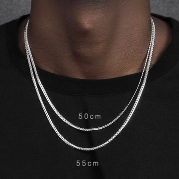 S925 Cuban chain 純銀鍍白金加密古巴項鏈鎖骨鏈男士款銀項鏈潮