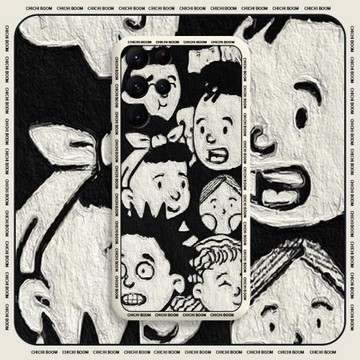 油畫路人臉適用三星s21手機殼s22ultra全包防摔s22涂鴉搞怪s21ultra硅膠s21fe小眾可愛s21十套s22+男女情侶潮