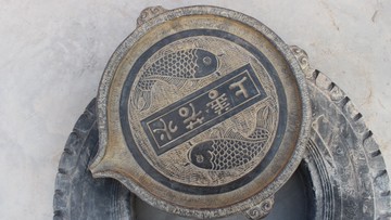 山西老青石舊石刻仿古石雕獸頭雙魚茶臺茶席美學空間陳設裝飾擺件