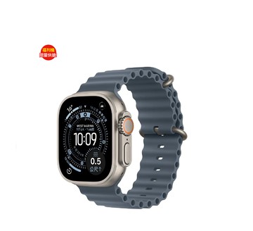 【福利品】原廠盒裝九成五新_Apple Watch Ultra 3 LTE 49mm 鈦色/錨藍色海洋錶帶MEWH4TA/A