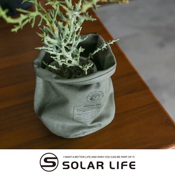 Filter017 米斯獾上蠟帆布置物袋 - 軍綠 Mix Badger Waxed Canvas Storage Bin.盆栽套 收納掛袋 桌面收納袋 圓形儲物袋 收納圓筒袋