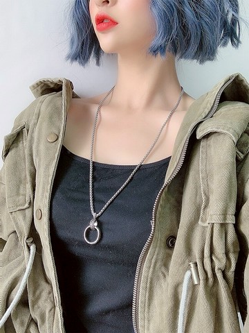 長款嘻哈項鏈鈦鋼不掉色毛衣鏈冷淡風百搭網紅街頭蹦迪配飾吊墜女