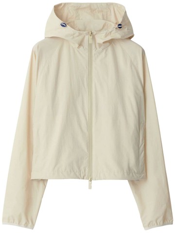 Burberry - Equestrian Knight zip-up jacket - women - Polyamide - XXS - Neutrals