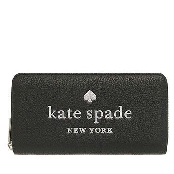 kate spade 拉鍊長夾 鵝卵石紋真皮皮革 皮夾 錢包 長夾 K62962 黑色(現貨)▶指定Outlet商品5折起☆現貨【送禮首選★APP下單點數4倍送】