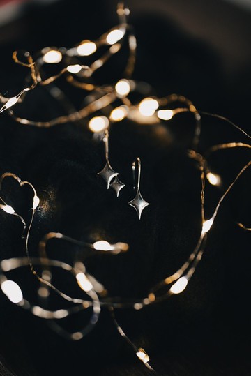 純銀星星吊耳環