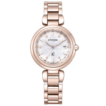 CITIZEN 星辰錶 XC系列Sakura pink櫻花粉紅金鈦金屬電波手錶 女錶 ES9467-71Y