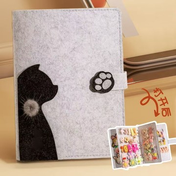 💛台灣有貨🚀🚀💛免運💛可開發票💛ins髮夾毛氈收納冊兒童髮卡髮箍收納本可摺疊高顏值多功能活頁冊促銷