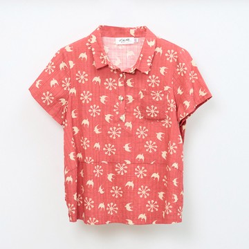 CLL巧玲瓏 燕子印花棉質襯衫上衣 2123705