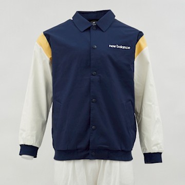 New Balance NB 男款 深藍色 學院風 拼接 棒球 外套 MO51507NNY