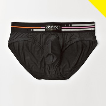 ▶低腰◀三角褲-萬花筒-粉橘 黑【超細纖維】