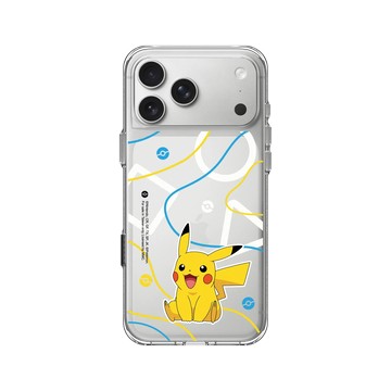 iPhone 17 Pro Max Clear Case（相機按鈕） 透明 - 寶可夢 Pokemon - 幾何系列-皮卡丘