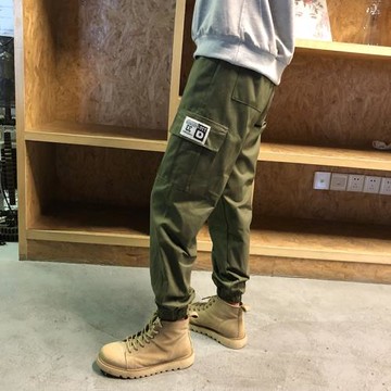 弗瑞格 日系新款貼標復古咔嘰林工裝褲休閑褲潮流男女