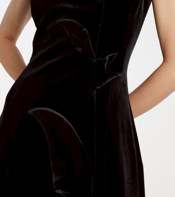 Leo Lin Cleo floral-appliqué velvet midi dress