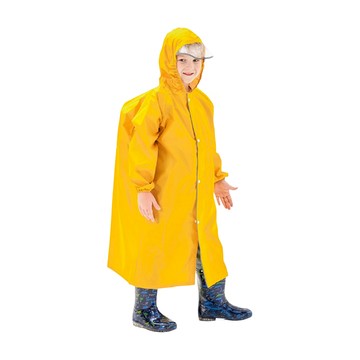 愛北鼻 親子同款加厚防水雨衣 附同款收納袋  黃色  M