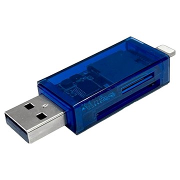 i-gota 愛購它 透明晶鑽讀卡機 USB A+iPhone/iPad SD/TF雙卡雙用讀卡機  1個
