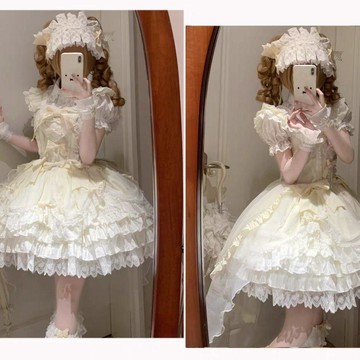 【限時下殺】(單配飾)墜落天使甜美公主蛋糕Lolita顯瘦洋裝連衣裙jsk吊帶nlxq