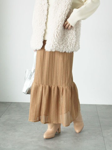 典雅蕾絲分層下擺透膚長裙(FD43L0L0580) - Lugnoncure