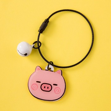 可愛豬公仔鋼絲圈鑰匙扣掛件汽車鏈圈環網紅ins女個性創意包掛飾