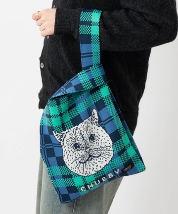 Jubilee 針織托特包 貓 狗 設計 購物袋 貓咪 藝術設計 31.藍色