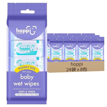hoppi 嬰兒口手適用 純水濕紙巾  192包  7張