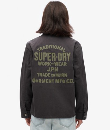 Superdry Women's Embroidered Chore Jacket Black Size: 12