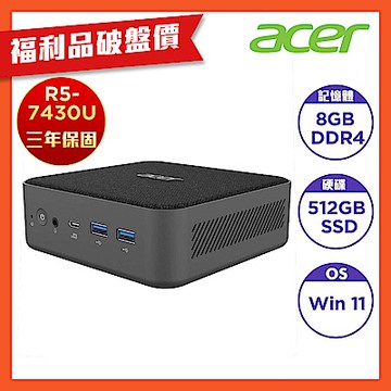 (福利品)Acer 宏碁 Revo Box RB102 6核心迷你桌機(R5-7430U/8G/512G/Win11)