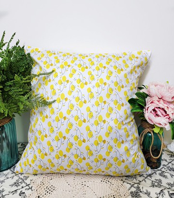 北歐風格黃色檸檬圖案抱枕靠枕靠墊枕套