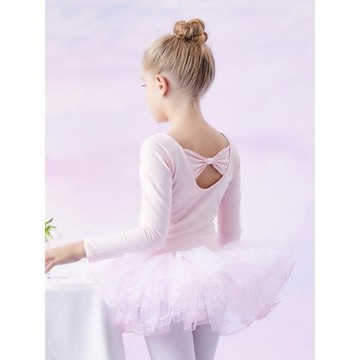 舞蹈服兒童女秋冬季長袖芭蕾舞裙女童女孩中國舞衣服裝幼兒練功服
