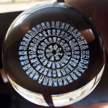 白水晶百壽圖擺件客廳玄關裝飾風水球喬遷送老人生日禮物家居擺設