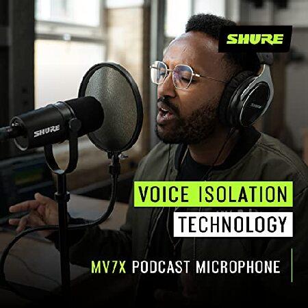 Shure MV7X XLR Podcast Microphone Pro Dynamic Mic para podcasting y grabaci?n Vocal, Todas Las construcciones de Metal y micr?fono Compatible Negr