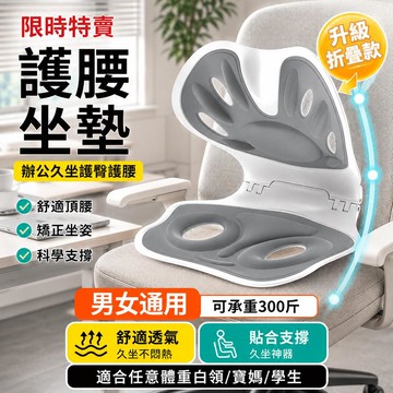 護腰坐墊 可折疊 靠背一體 辦公室久坐神器 舒適透氣 坐姿矯正器 高承重 貼合支撐 人體工學坐墊 椅背靠墊 摺疊腰靠坐墊