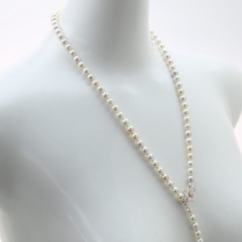 【超美品】Tasaki6.5-7mmロングネックレス約133cm シルバー