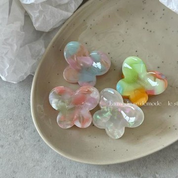 超仙醋酸金標發夾彩色漸變小號抓夾少女心碎發劉海夾發卡發飾新款