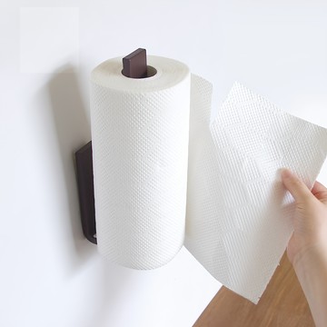 OKA PLYS base無痕貼掛式廚房紙巾架  ABS材質  尺寸26x3.5x8.5cm  焦糖棕  1個