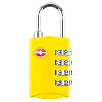 TRAVEL SENTRY TSA海關密碼鎖四碼扣環版  黃色