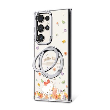 三麗鷗 Samsung S25/S24/S23 360旋轉磁吸立架手機殼-午覺凱蒂