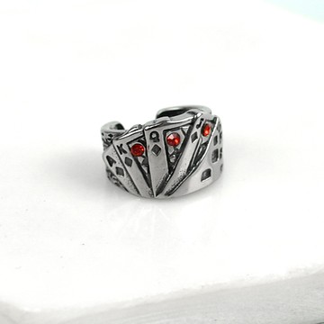 耳骨夾 鋼製撲克牌同花順【NDF50】