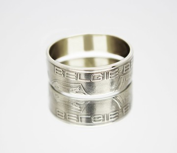 比利時硬幣戒指 25 生丁 1938 年男士硬幣戒指 女士硬幣戒指