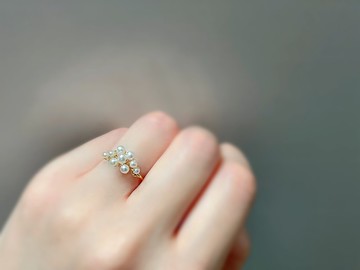 花漾系列 - 綴滿淡水珍珠的繞線戒指