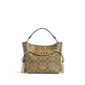 COACH  Andy手提單肩斜跨包 斜背包 CE555/CE554(卡其色現貨整新品)~【 菲尼斯 國際精品 ★ APP下單天天10%點數回饋 】