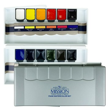 【Mission】銀級塊狀水彩12色組(銀/海軍藍)【APP滿額下單10%點數(單一帳號最高5000點)】1/31止