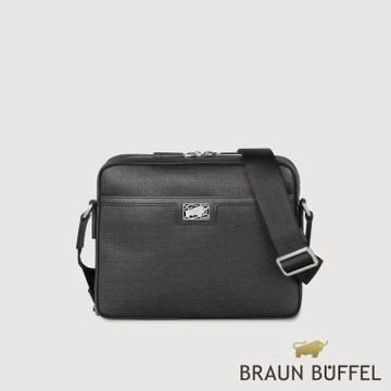 【BRAUN BUFFEL 德國小金牛】台灣總代理 安德勒-1 斜背包-黑色/BF531-TW62-BK