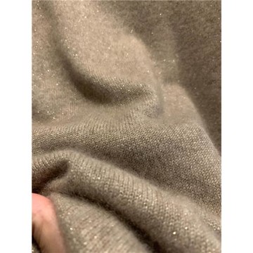 堆堆領亮絲打底衫女100純山羊絨秋冬季寬松針織內搭歐貨高領毛衣